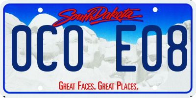 SD license plate 0COE08