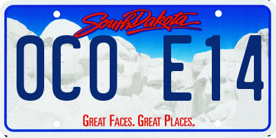 SD license plate 0COE14