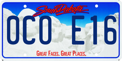 SD license plate 0COE16