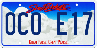 SD license plate 0COE17