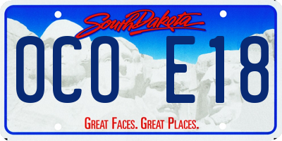 SD license plate 0COE18