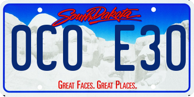 SD license plate 0COE30