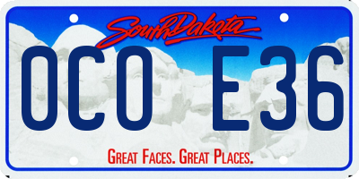 SD license plate 0COE36