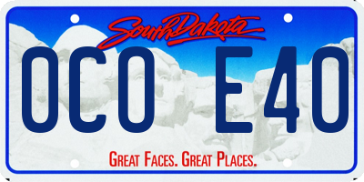 SD license plate 0COE40
