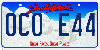 SD license plate 0COE44