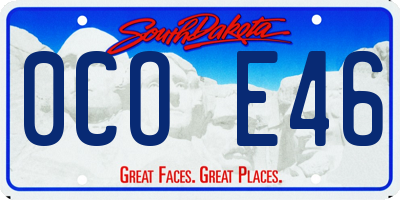 SD license plate 0COE46