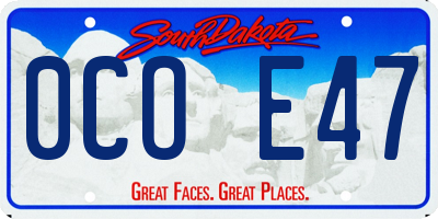 SD license plate 0COE47