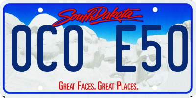 SD license plate 0COE50