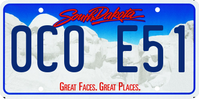 SD license plate 0COE51