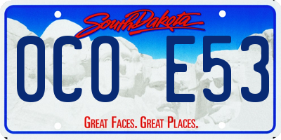 SD license plate 0COE53