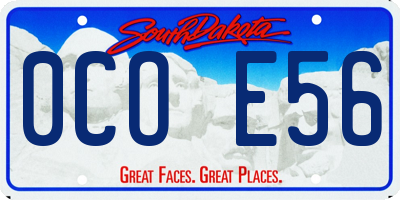 SD license plate 0COE56