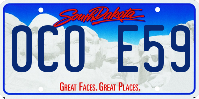 SD license plate 0COE59
