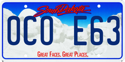SD license plate 0COE63