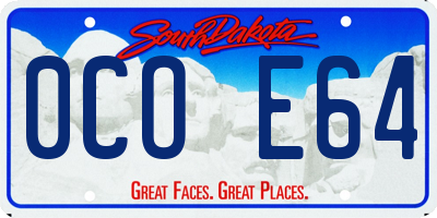 SD license plate 0COE64