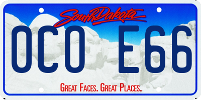 SD license plate 0COE66