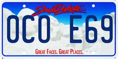 SD license plate 0COE69