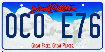 SD license plate 0COE76