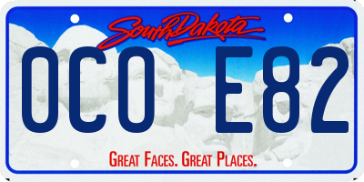 SD license plate 0COE82