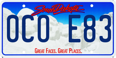 SD license plate 0COE83
