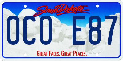 SD license plate 0COE87