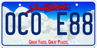 SD license plate 0COE88