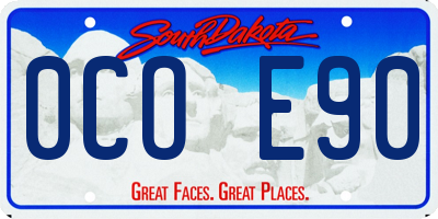 SD license plate 0COE90