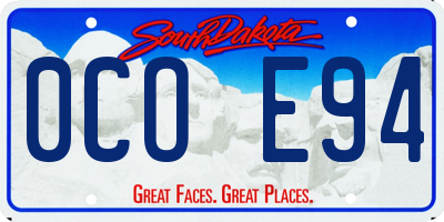 SD license plate 0COE94