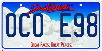SD license plate 0COE98