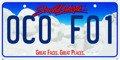 SD license plate 0COF01