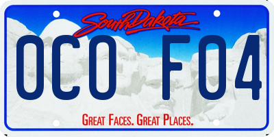 SD license plate 0COF04