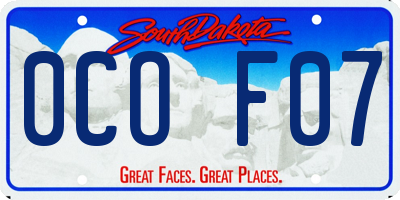 SD license plate 0COF07