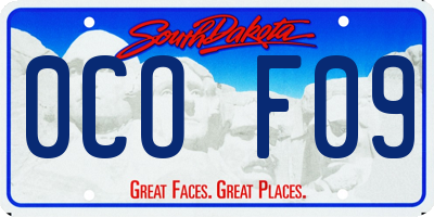 SD license plate 0COF09
