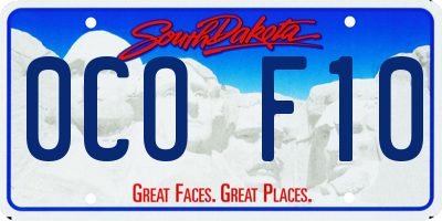 SD license plate 0COF10