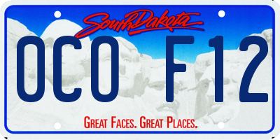 SD license plate 0COF12