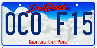 SD license plate 0COF15