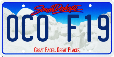SD license plate 0COF19