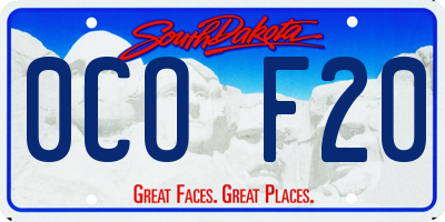 SD license plate 0COF20