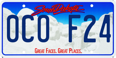 SD license plate 0COF24