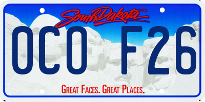 SD license plate 0COF26