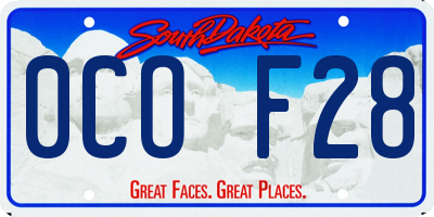 SD license plate 0COF28