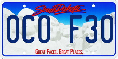 SD license plate 0COF30