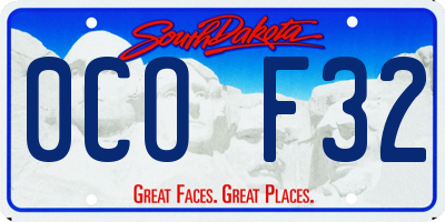 SD license plate 0COF32