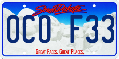 SD license plate 0COF33