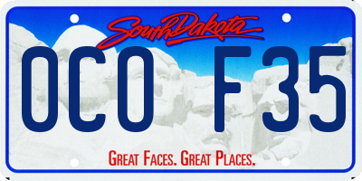 SD license plate 0COF35