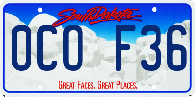 SD license plate 0COF36