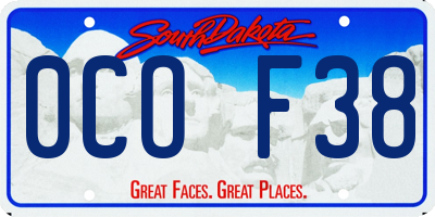 SD license plate 0COF38