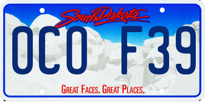 SD license plate 0COF39