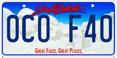 SD license plate 0COF40