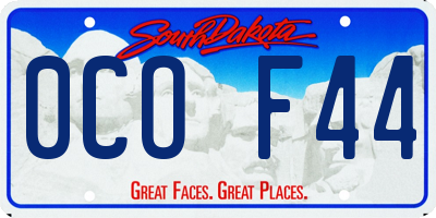 SD license plate 0COF44