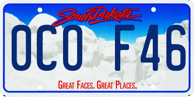SD license plate 0COF46
